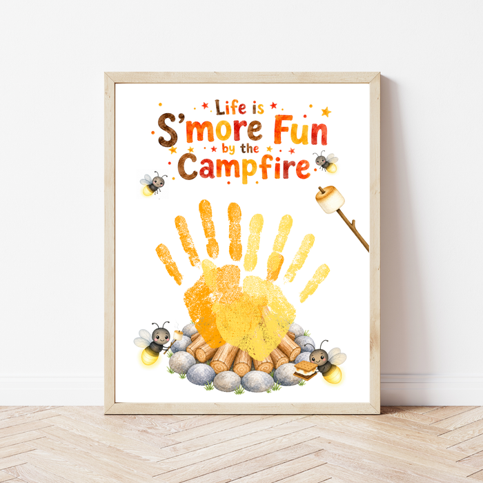 Campfire Handprint Craft Printable | Life Is S'more Fun by the Campfire | Summer & Fall Camping Keepsake | Campfire Activity for Kids