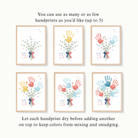 Patriotic Handprint Bouquet Craft Printable | 4th of July Handprint Flowers | Happy Independence Day Keepsake | America 250 Kids Activity