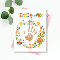 First Day of VBS Handprint Craft Printable | Vacation Bible School Keepsake | Christian Summer Church Activity