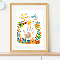 Summer Handprint Craft Printable | Summer Keepsake Activity for Kids | Preschool Kindergarten Beach Theme Craft