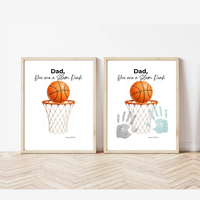 Basketball Father's Day Handprint Craft Printable | Dad You Are a Slam Dunk | Sports Keepsake Gift from Kids | Basketball Handprint Art