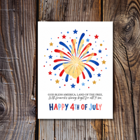 Happy 4th of July Firework Handprint Craft Printable | Patriotic Fireworks Handprint Art | Independence Day Keepsake Activity for Kids