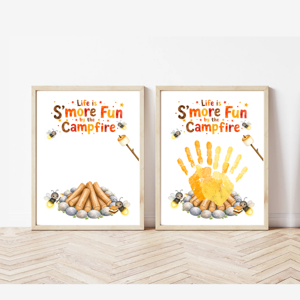 Campfire Handprint Craft Printable | Life Is S'more Fun by the Campfire | Summer & Fall Camping Keepsake | Campfire Activity for Kids