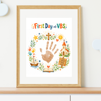 First Day of VBS Handprint Craft Printable | Vacation Bible School Keepsake | Christian Summer Church Activity