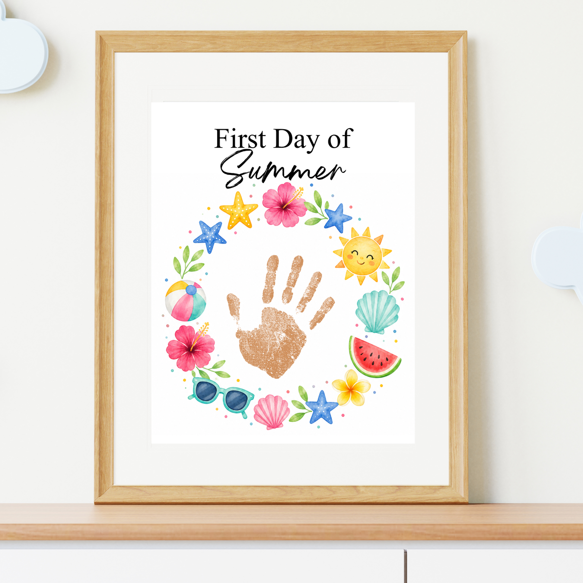 First Day of Summer Handprint Craft Printable | Summer Keepsake Activity for Kids | Preschool Kindergarten Summer Craft