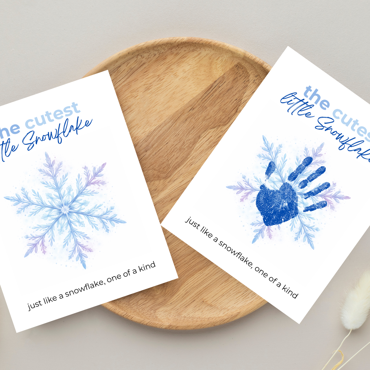 Winter Handprint Snowflake Craft Printable for Kids | Little Snowflake Keepsake Art | One of a Kind Winter Decor PDF