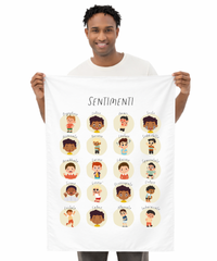 Italian Feelings Wall Tapestry (Male) – Emotional Awareness & Language Learning Support