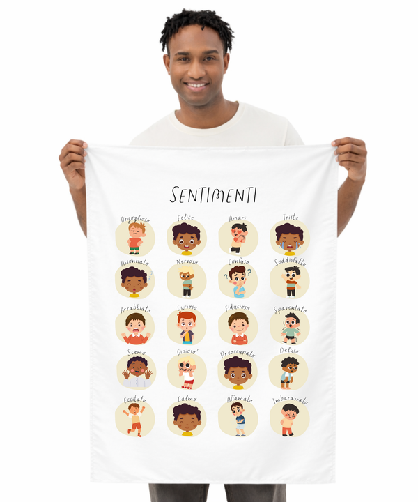 Italian Feelings Wall Tapestry (Male) – Emotional Awareness & Language Learning Support