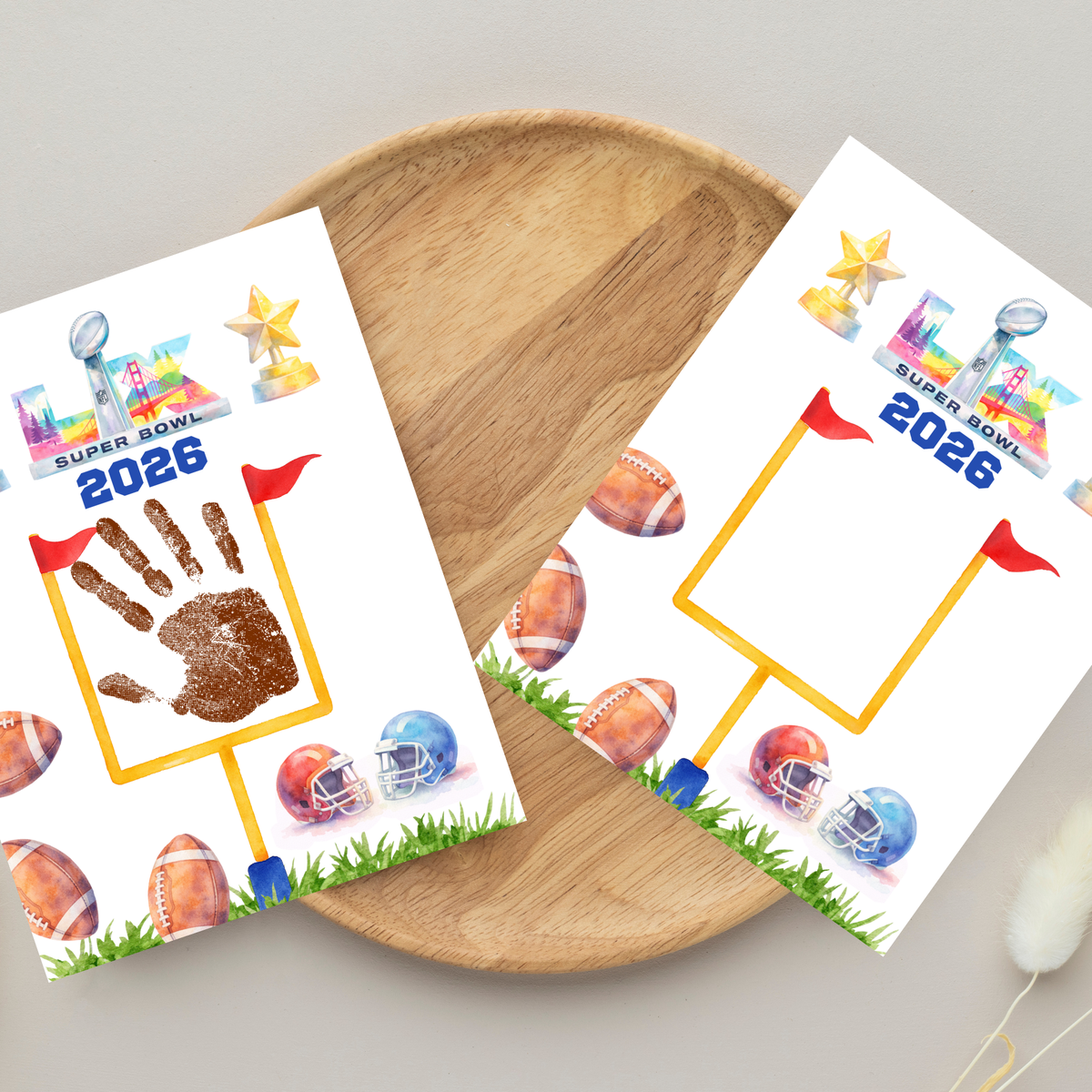 Football Championship 2026 Handprint Craft Printable for Kids | Big Game Keepsake Art | Sports-Themed PDF