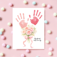 Floral Handprint Printable Gift for Her | Mother’s Day, Grandma, Teacher Appreciation, Birthday Keepsake | Handmade with Love Art