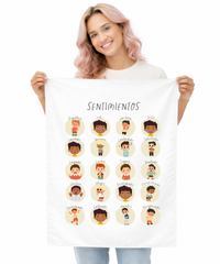 Spanish Feelings Wall Tapestry (Male) – Emotional Awareness & Language Learning Support