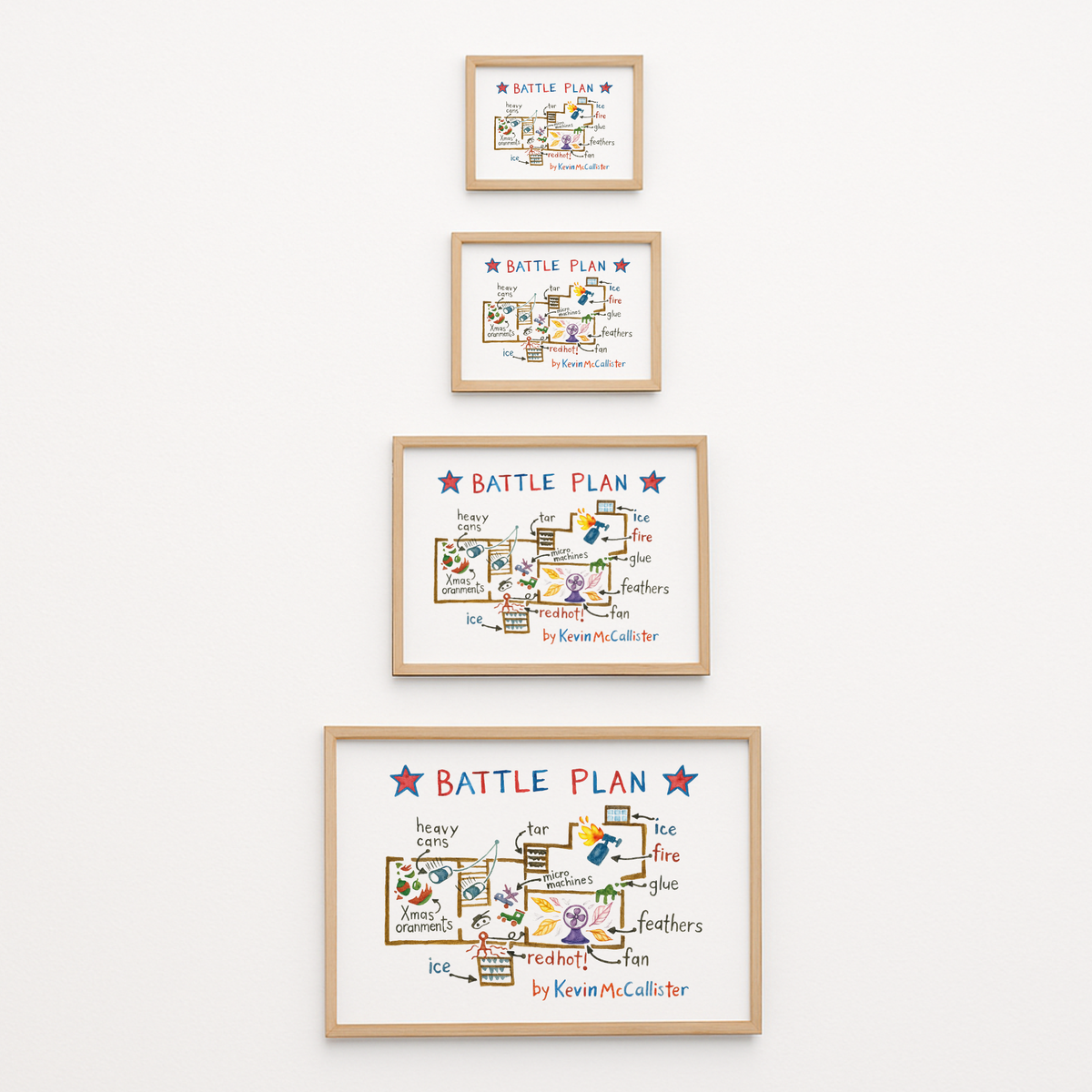 Battle Plan Kids Printable Wall Art | Funny Holiday Trap Blueprint Poster | Movie Night Decor | Playroom Art Print | Multiple Sizes Included