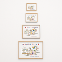 Battle Plan Kids Printable Wall Art | Funny Holiday Trap Blueprint Poster | Movie Night Decor | Playroom Art Print | Multiple Sizes Included