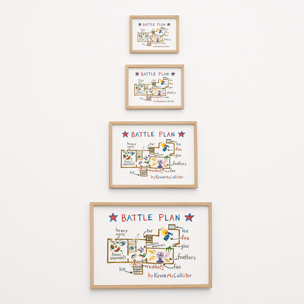 Battle Plan Kids Printable Wall Art | Funny Holiday Trap Blueprint Poster | Movie Night Decor | Playroom Art Print | Multiple Sizes Included