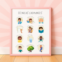 Spanish Calming Techniques Poster | Emotional Regulation Chart for Kids | Educational Classroom & Home Wall Art