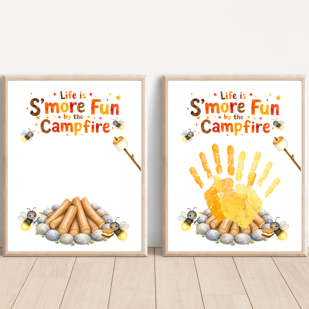 Campfire Handprint Craft Printable | Life Is S'more Fun by the Campfire | Summer & Fall Camping Keepsake | Campfire Activity for Kids