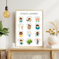 Italian Feelings & Calming Techniques Digital Print Set of 2 | SEL Classroom Wall Art Printable | Social Emotional Learning Calm Down Corner | Instant Download Bundle