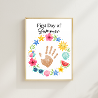 First Day of Summer Handprint Craft Printable | Summer Keepsake Activity for Kids | Preschool Kindergarten Summer Craft