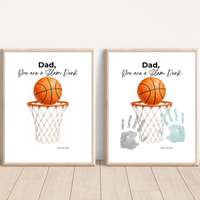 Basketball Father's Day Handprint Craft Printable | Dad You Are a Slam Dunk | Sports Keepsake Gift from Kids | Basketball Handprint Art