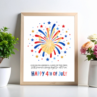 Happy 4th of July Firework Handprint Craft Printable | Patriotic Fireworks Handprint Art | Independence Day Keepsake Activity for Kids
