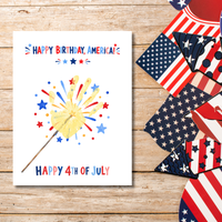 4th of July Handprint Craft for Kids | Patriotic Preschool & Kindergarten Activity | Happy Birthday America Printable