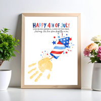 Christian 4th of July Firecracker Handprint Craft Printable | God Bless America Handprint Art | Faith-Based Independence Day Keepsake for Kids