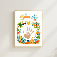 Summer Handprint Craft Printable | Summer Keepsake Activity for Kids | Preschool Kindergarten Beach Theme Craft