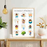 French Feelings & Calming Techniques Digital Print Set of 2 | SEL Classroom Wall Art Printable | Social Emotional Learning Calm Down Corner | Instant Download Bundle