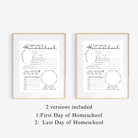 Minimalist First & Last Day of Homeschool Printable | Homeschool Interview Worksheet | Homeschool Memory Book | School Year Keepsake
