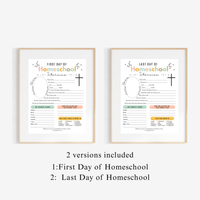 Christian First & Last Day of Homeschool Interview Printable | Faith-Based Homeschool Keepsake | Bible Reflection Worksheet | Christian School Memory