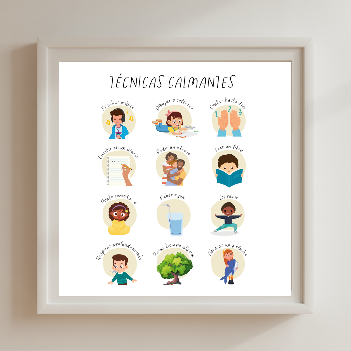 Spanish Feelings & Calming Techniques Digital Print Set of 2 | SEL Classroom Wall Art Printable | Social Emotional Learning Calm Down Corner | Instant Download Bundle