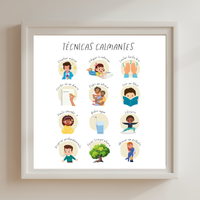 Spanish Feelings & Calming Techniques Digital Print Set of 2 | SEL Classroom Wall Art Printable | Social Emotional Learning Calm Down Corner | Instant Download Bundle