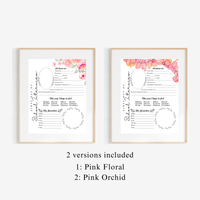 First Day of School Interview Printable | Pink Floral All About Me Worksheet | Back to School Keepsake | Student Memory Page for Girls