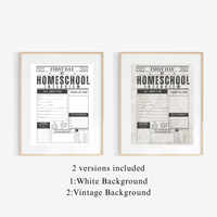 First Day of Homeschool Interview Printable | Homeschool Newspaper Activity | Back to Homeschool Keepsake | All About Me Worksheet