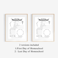 Christian First & Last Day of Homeschool Interview Printable | Faith-Based Homeschool Interview Worksheet | Bible Homeschool Keepsake | Christian School Memory