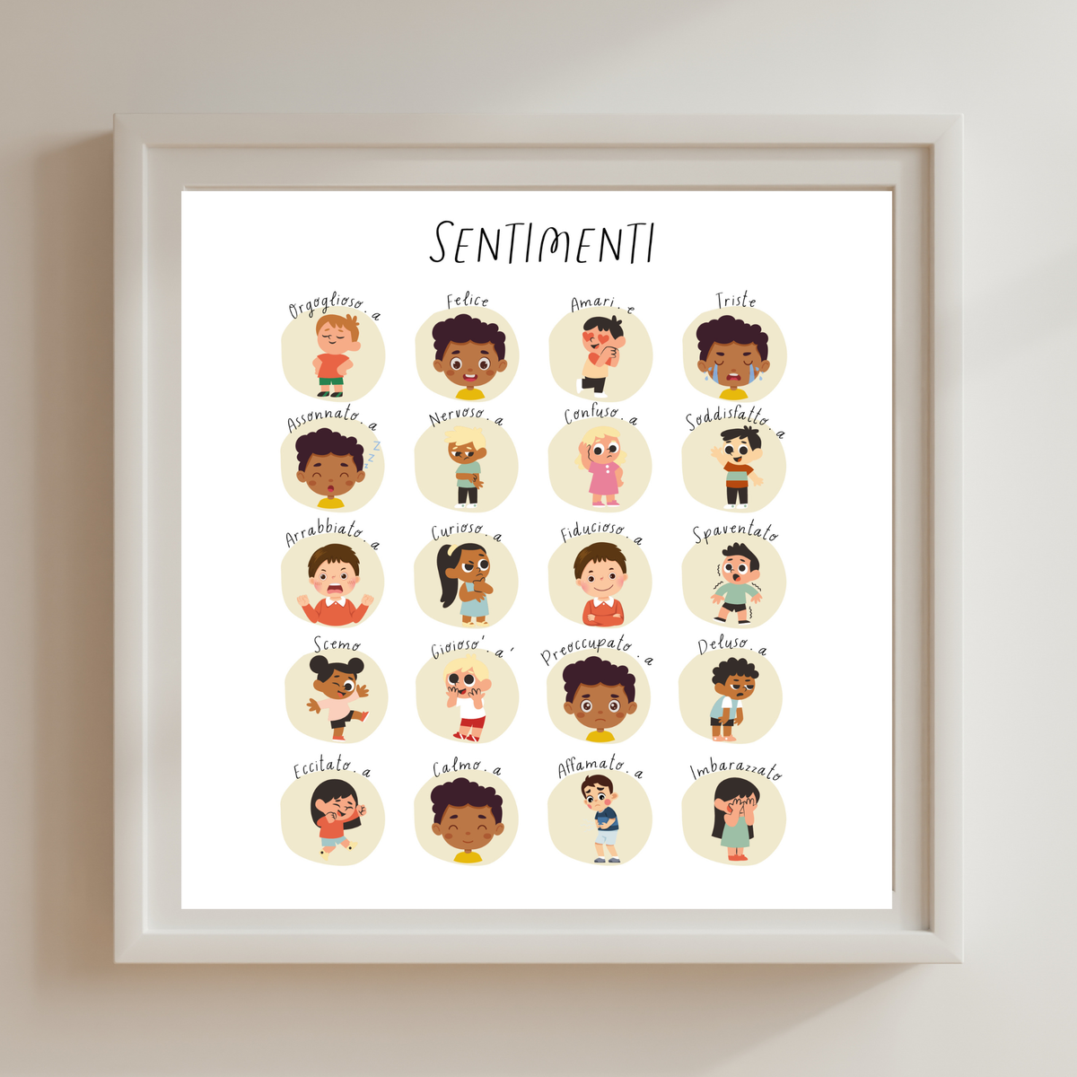 Italian Feelings & Calming Techniques Digital Print Set of 2 | SEL Classroom Wall Art Printable | Social Emotional Learning Calm Down Corner | Instant Download Bundle