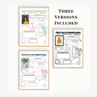 First Day of Homeschool Interview Printable | All About Me Homeschool Worksheet | Back to Homeschool Activity | Homeschool Keepsake Page
