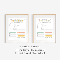 First & Last Day of Homeschool Interview Printable | Colorful Homeschool Memory Book | Back to Homeschool Keepsake | Student Reflection