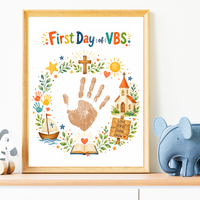 First Day of VBS Handprint Craft Printable | Vacation Bible School Keepsake | Christian Summer Church Activity