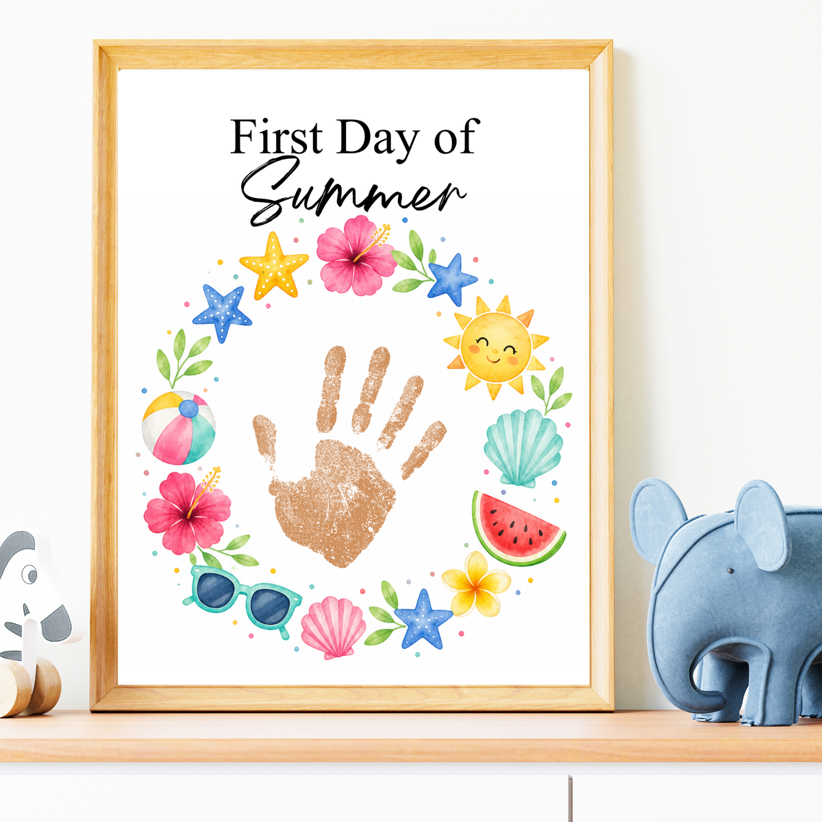 First Day of Summer Handprint Craft Printable | Summer Keepsake Activity for Kids | Preschool Kindergarten Summer Craft