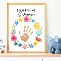First Day of Summer Handprint Craft Printable | Summer Keepsake Activity for Kids | Preschool Kindergarten Summer Craft