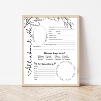 All About Me Printable | Eucalyptus & Botanical Leaves | Student Interview Worksheet | Homeschool Keepsake Activity