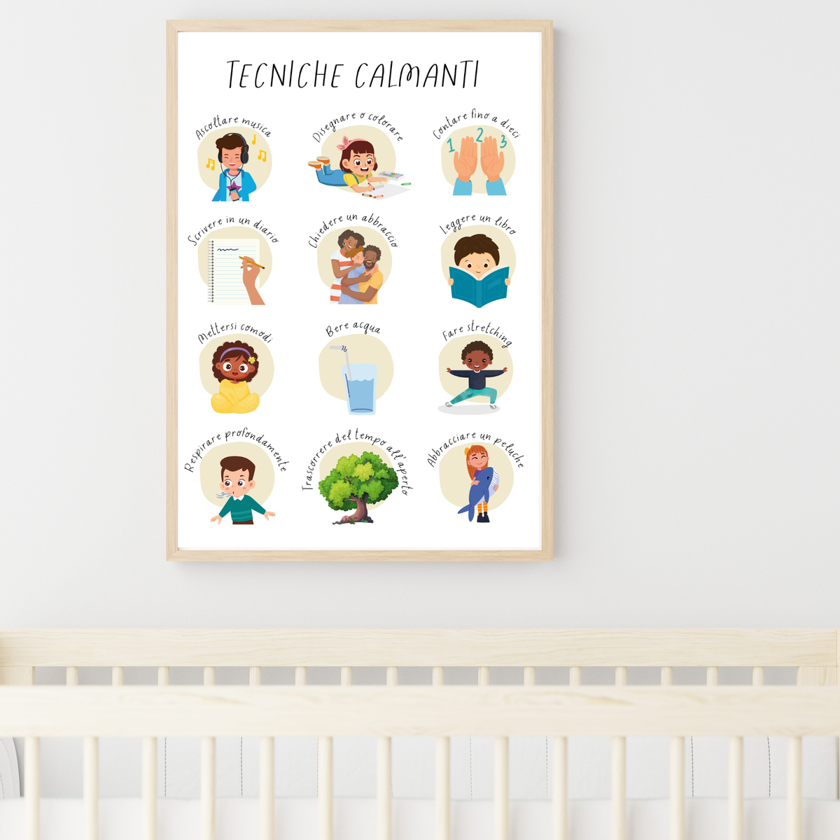 Italian Feelings & Calming Techniques Digital Print Set of 2 | SEL Classroom Wall Art Printable | Social Emotional Learning Calm Down Corner | Instant Download Bundle