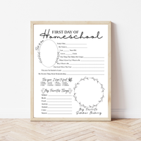 Minimalist First & Last Day of Homeschool Printable | Homeschool Interview Worksheet | Homeschool Memory Book | School Year Keepsake