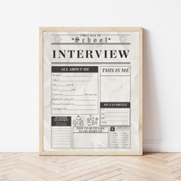 First Day of School Interview Printable | Back to School All About Me Worksheet | Student Memory Keepsake | Homeschool Classroom Activity