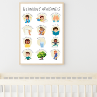 French Feelings & Calming Techniques Digital Print Set of 2 | SEL Classroom Wall Art Printable | Social Emotional Learning Calm Down Corner | Instant Download Bundle