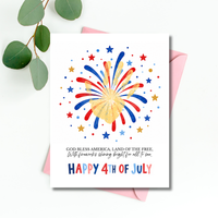 Happy 4th of July Firework Handprint Craft Printable | Patriotic Fireworks Handprint Art | Independence Day Keepsake Activity for Kids