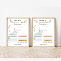 First & Last Day of Homeschool Interview Printable | Colorful Homeschool Memory Book | Back to Homeschool Keepsake | Student Reflection