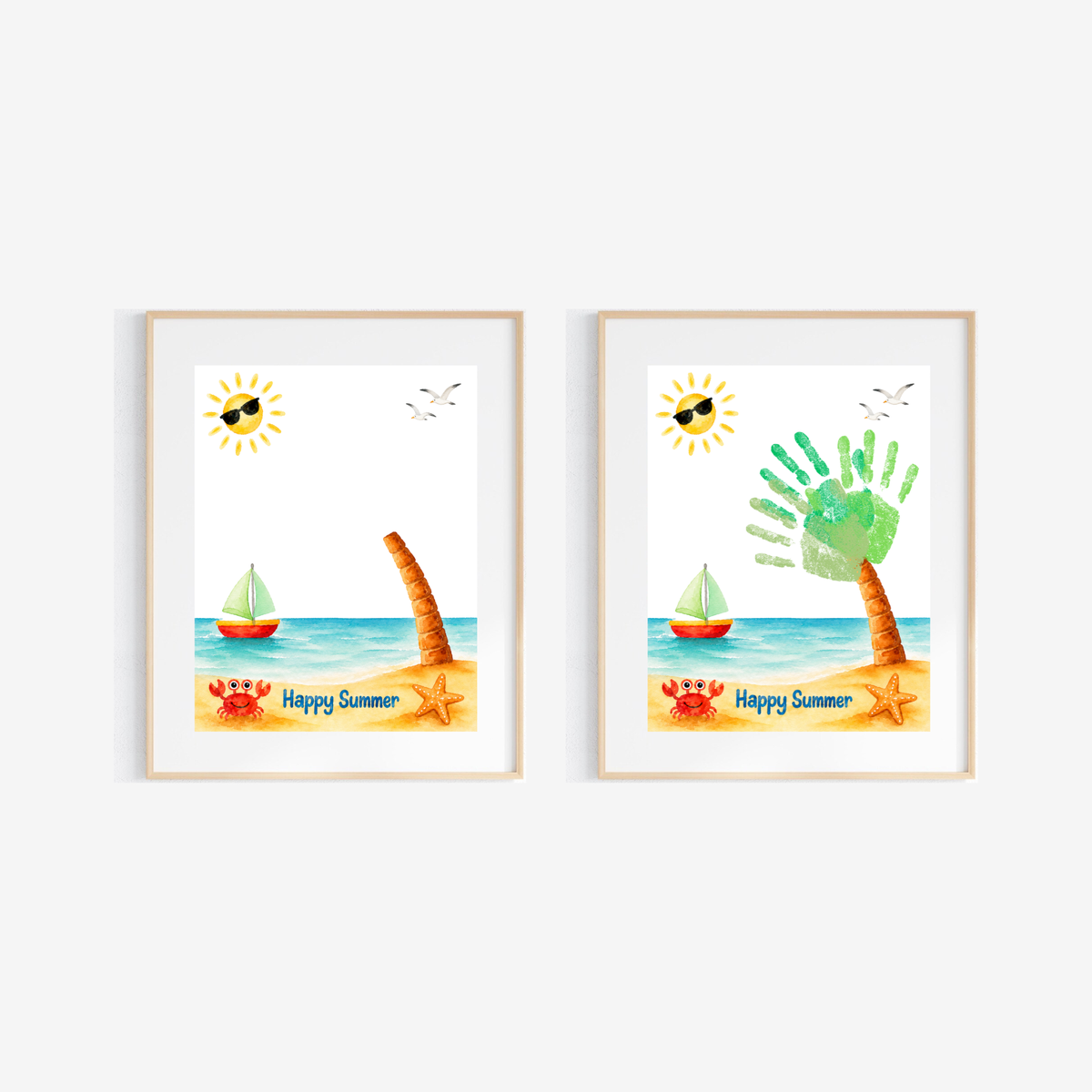 Summer Palm Tree Handprint Craft Printable | Beach Handprint Art for Kids | Summer Keepsake Activity | Preschool Kindergarten Daycare Craft