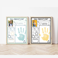 All About Me Handprint Craft Printable | Back to School Keepsake Activity | First Day of School Worksheet | Preschool Kindergarten Memory Page